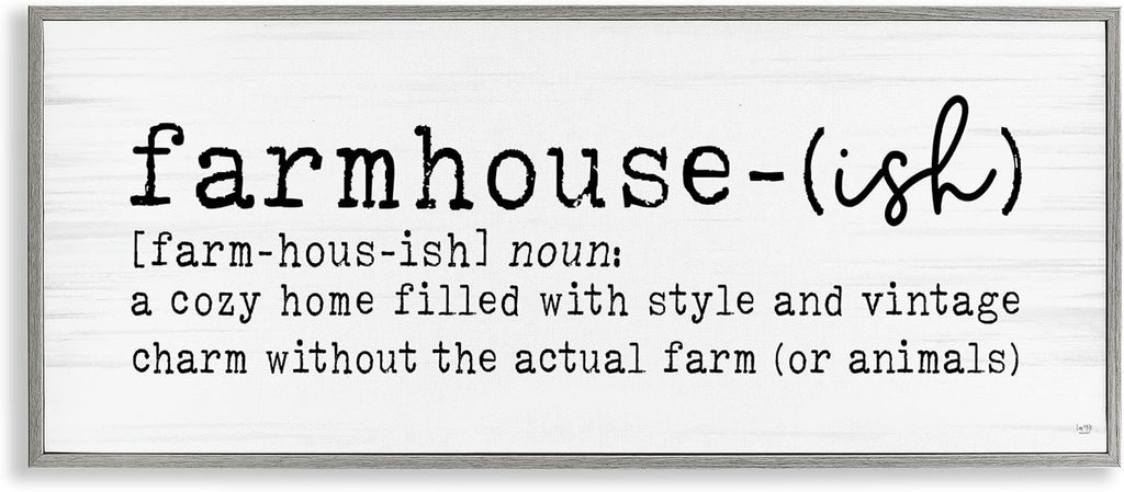 Playful Farmhouse Definition Sign Birch, 13 x 30 Inch Framed Giclée Print