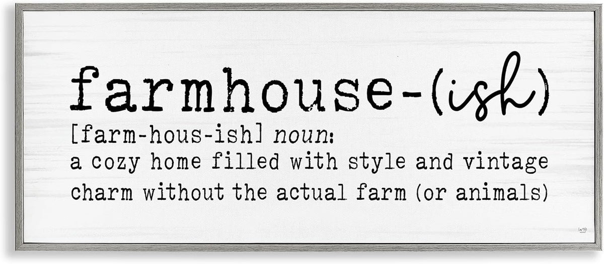 Playful Farmhouse Definition Sign Birch, 13 x 30 Inch Framed Giclée Print