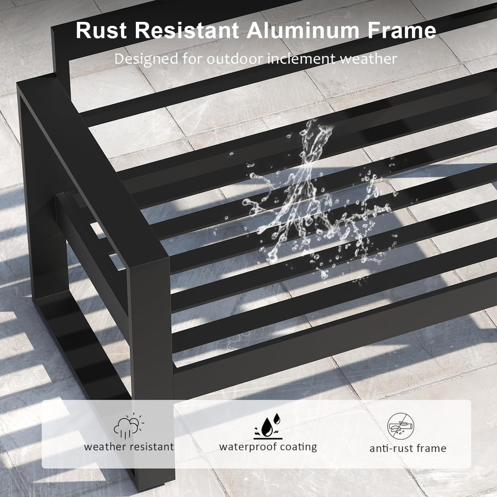 layinsun outdoor patio aluminum chair, metal modern armchair on a desk or shelf
