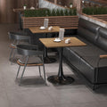 Walnut Square Tulip Table for 2, 24 Inch Small Dining Table with Pedestal