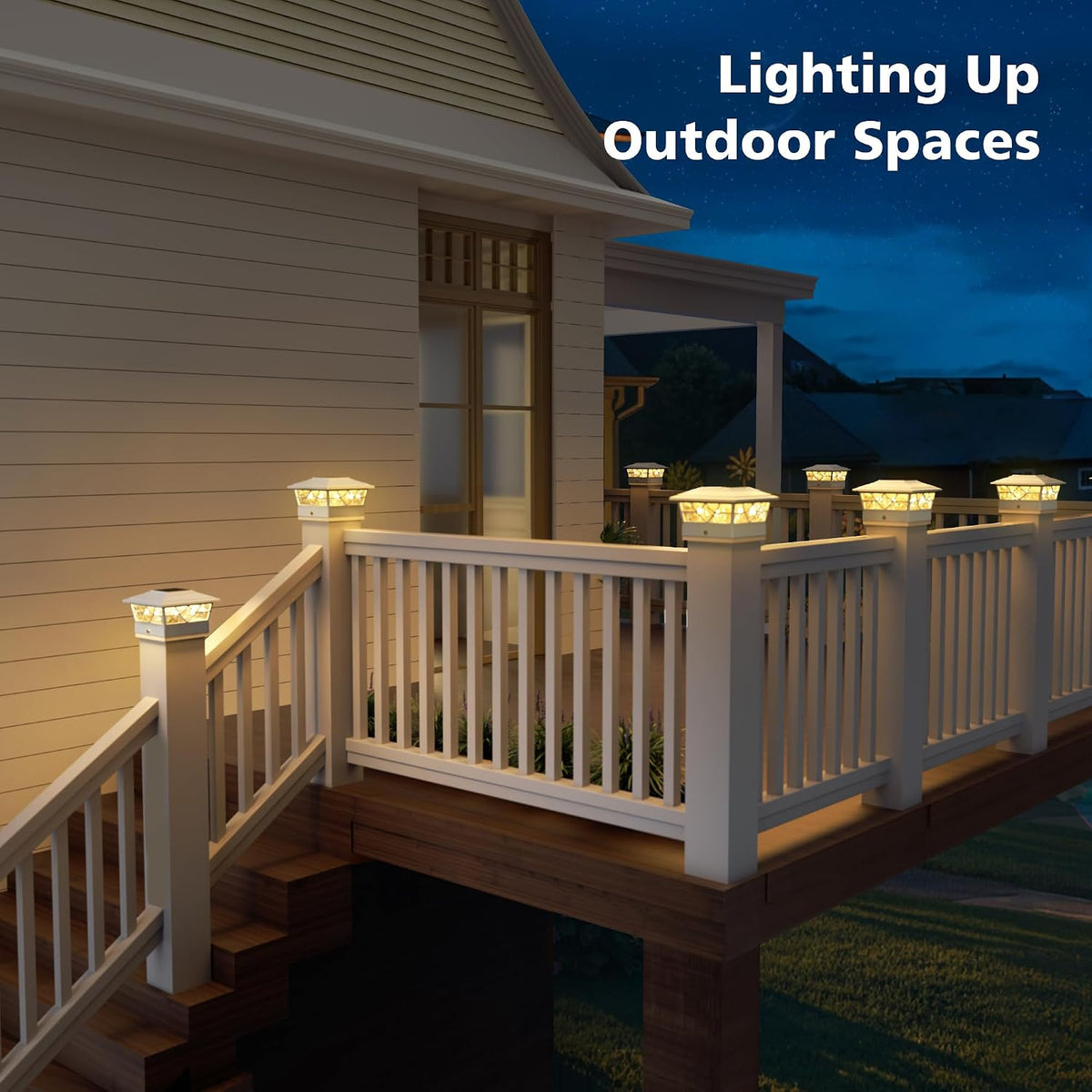 NIORSUN 4x4 Post Solar Lights,Solar Post Lights with 2 Modes, 12 Pack White