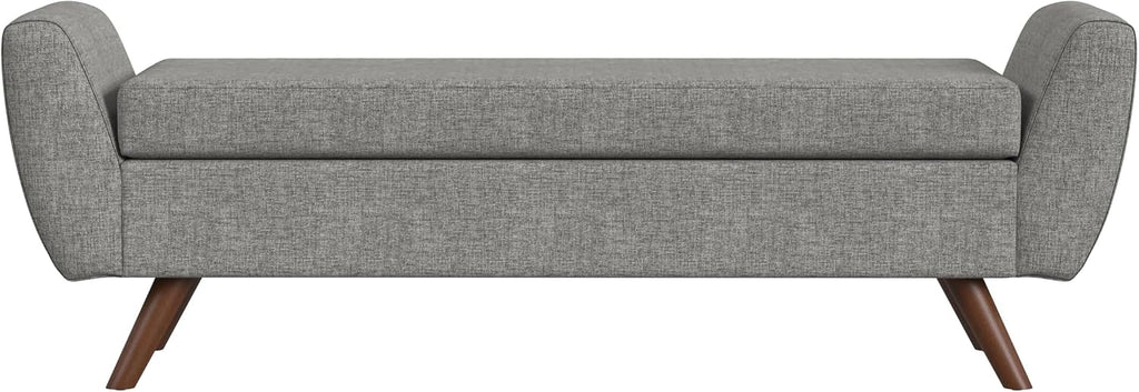 HomePop 60" Modern Storage Bench with Wood Legs - Gray Woven