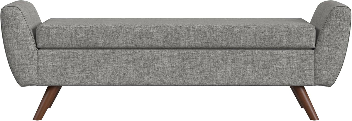 HomePop 60" Modern Storage Bench with Wood Legs - Gray Woven