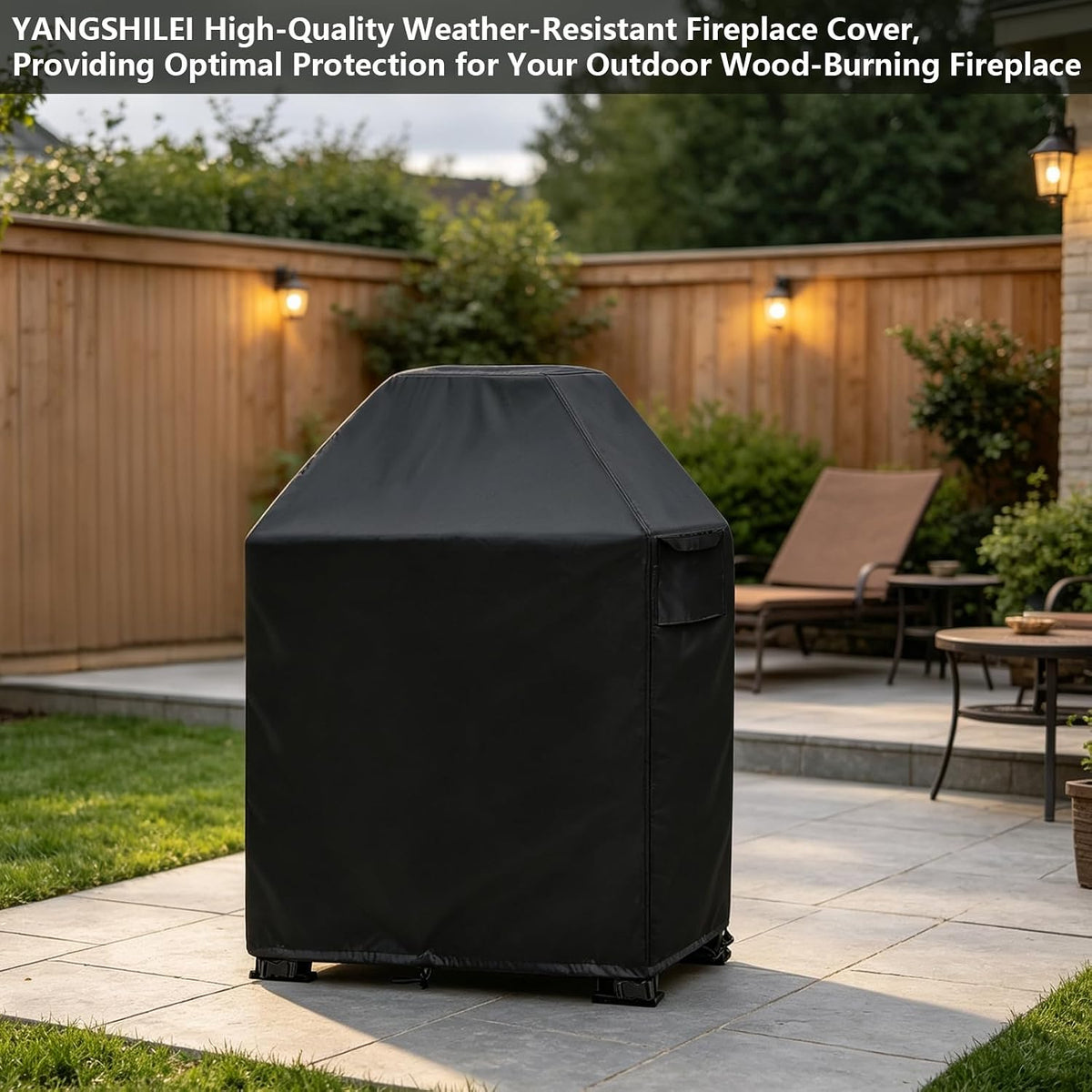 outdoor fireplace covers waterproof 600d - 24" d on a desk or shelf
