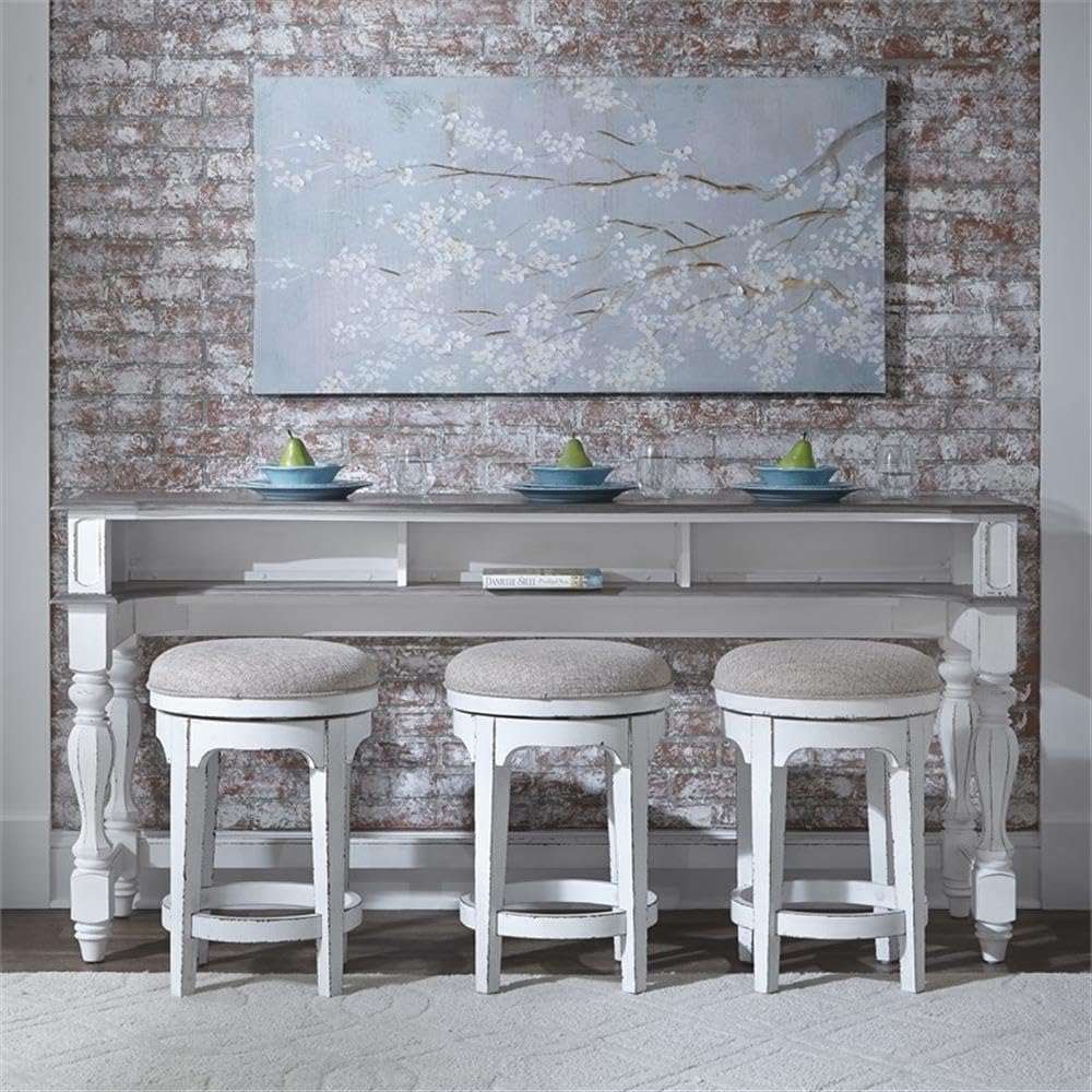 Liberty Furniture Industries Magnolia Manor Console Bar Table, W76 x D22 x H36, White