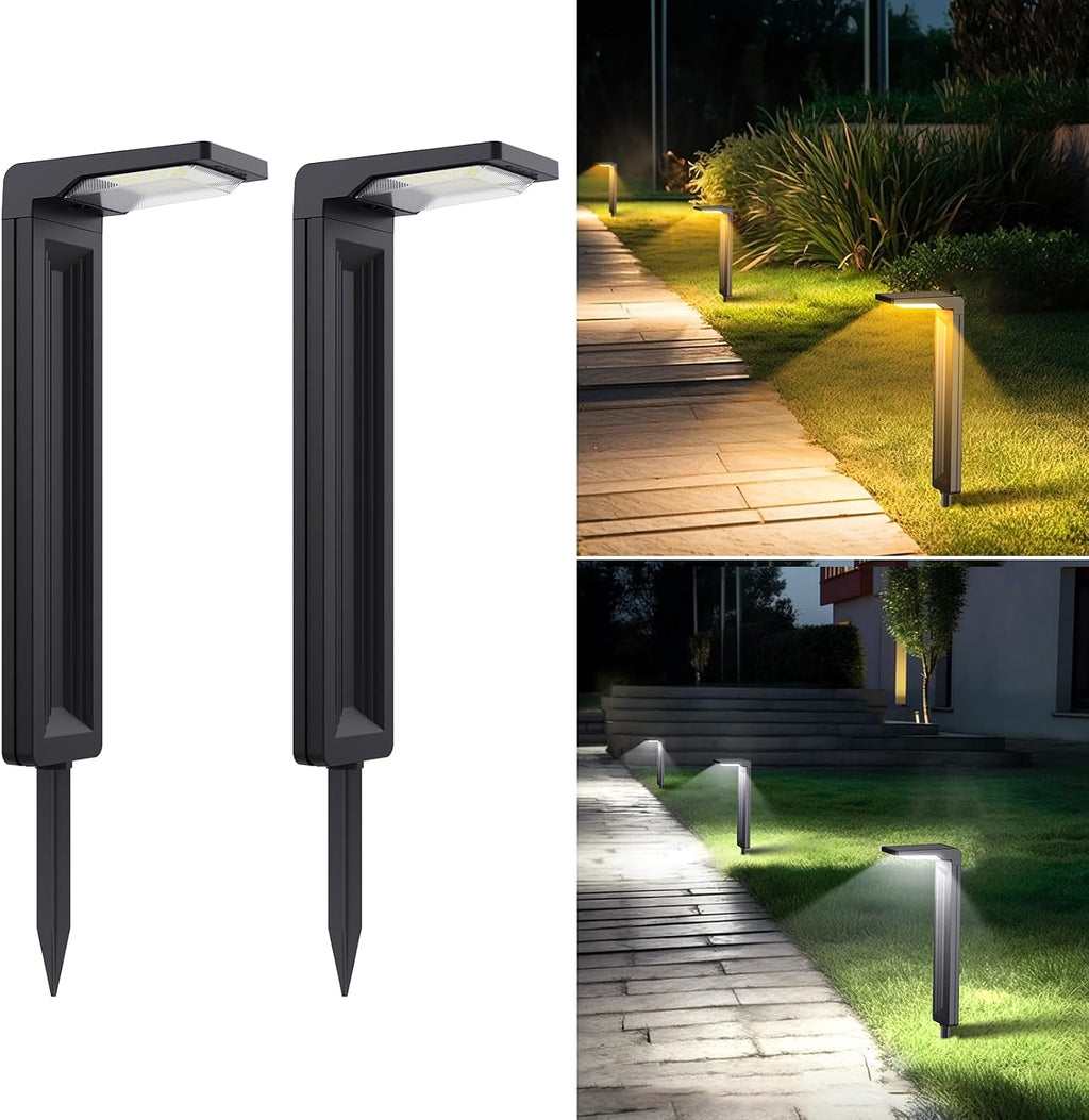 Sunvivo Elegant Solar Pathway Lights,2 Modes(Cool White/Warm White)-2Pack