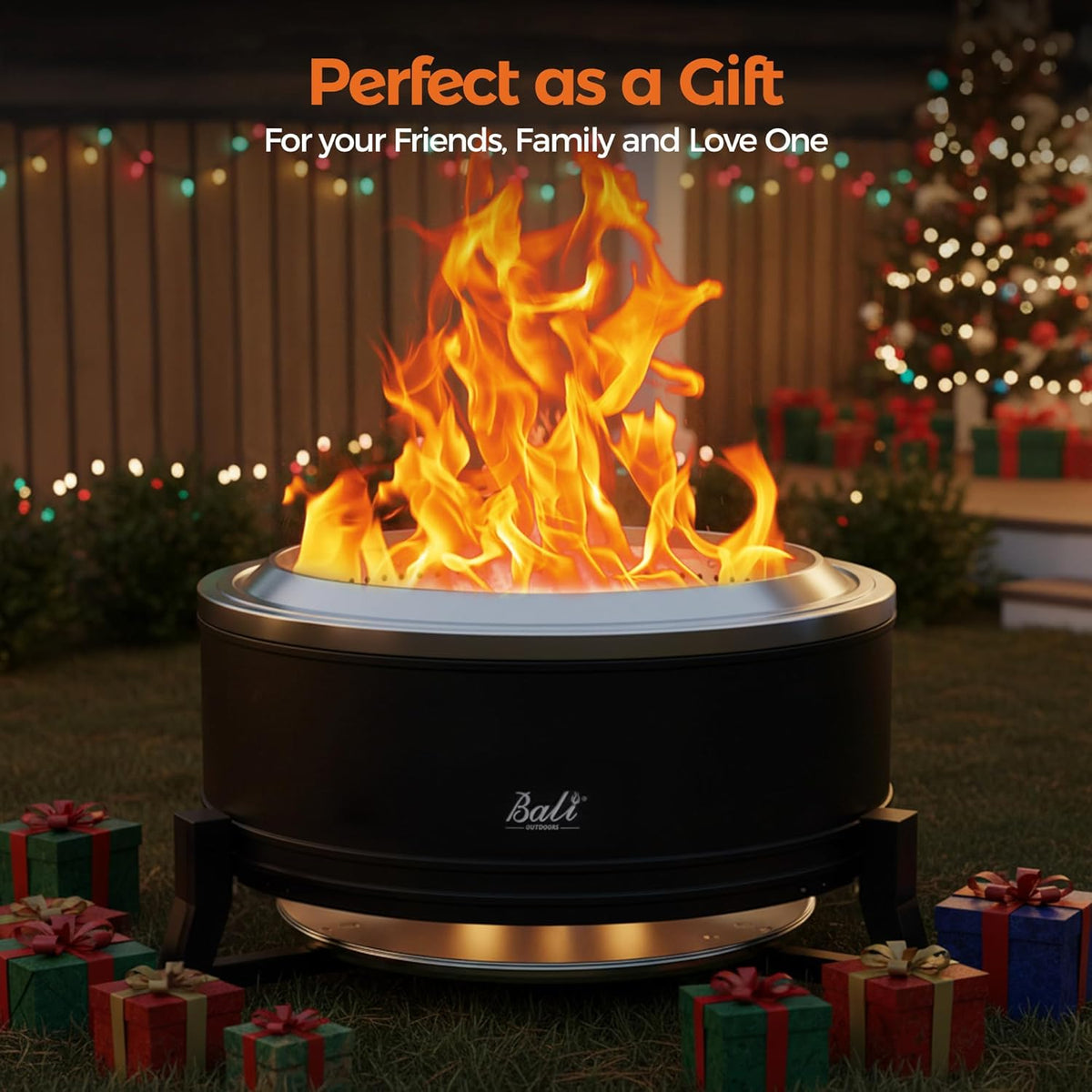 Large Outdoor Fire Pit for Smokeless Firepit Wood Burning with Grill