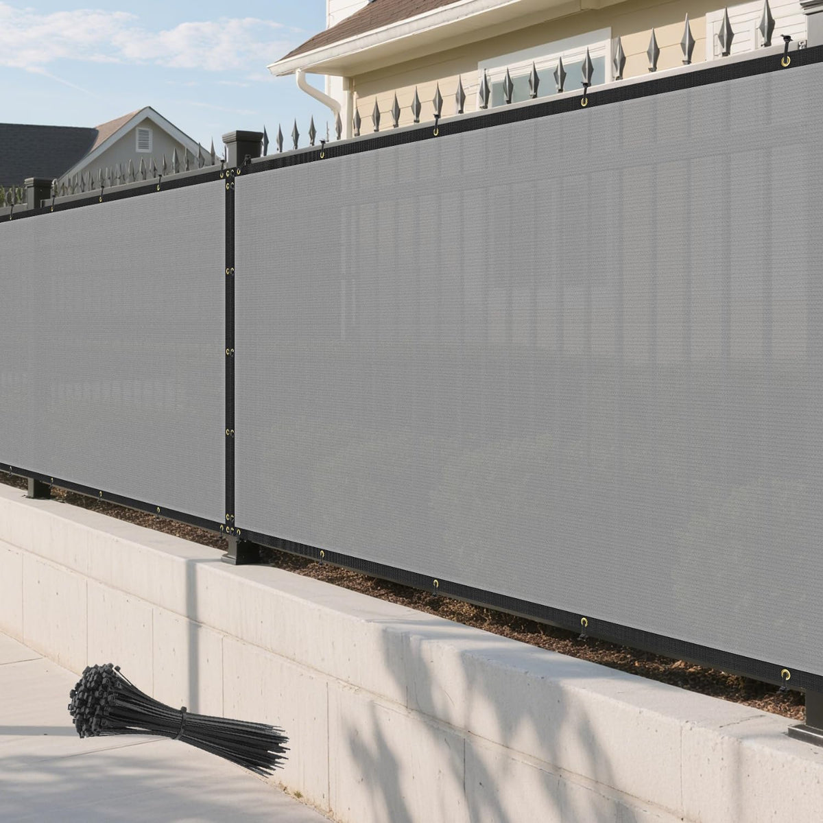 Privacy Fence Screen 6'x40' Outdoor Mesh Fencing Panels Temporary Fence Covering Privacy Shade Net Covers for Backyard Garden Pool, Light Gray