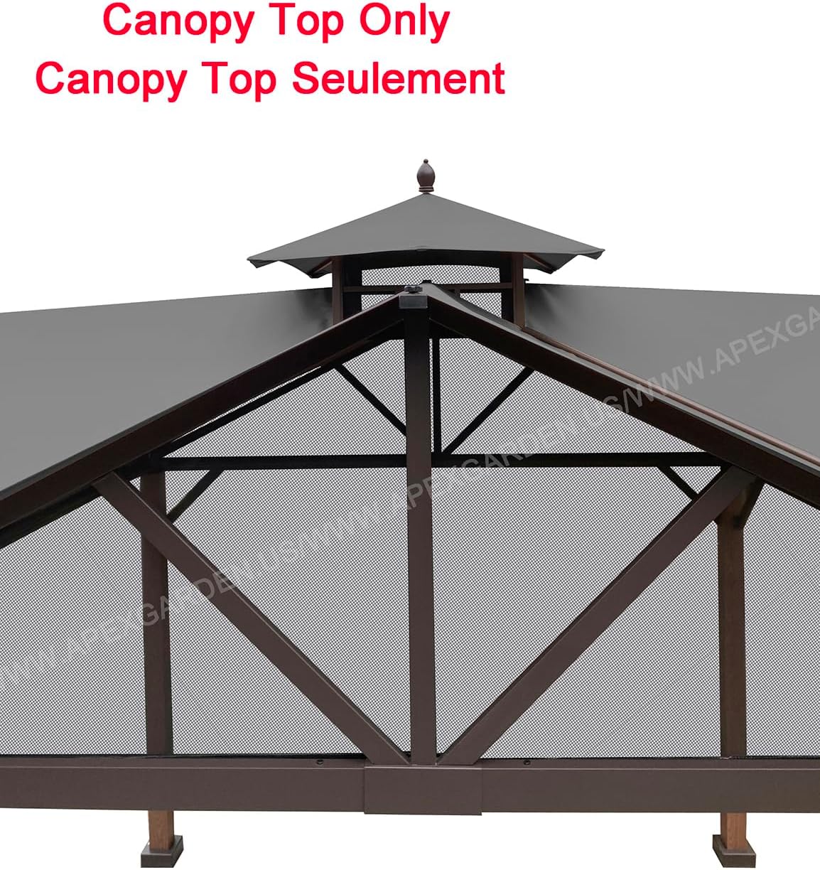 apex garden replacement canopy top for the lowe's showing dimensions