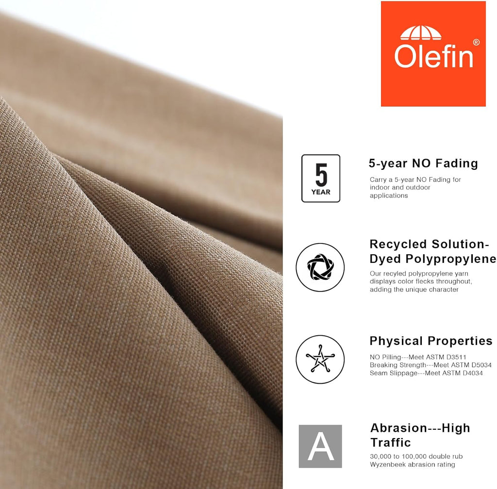 MASTERCANOPY 5-Year-Non-Fading Olefin 9FT Patio Umbrella Replacement Canopy-Orange Canopy Only