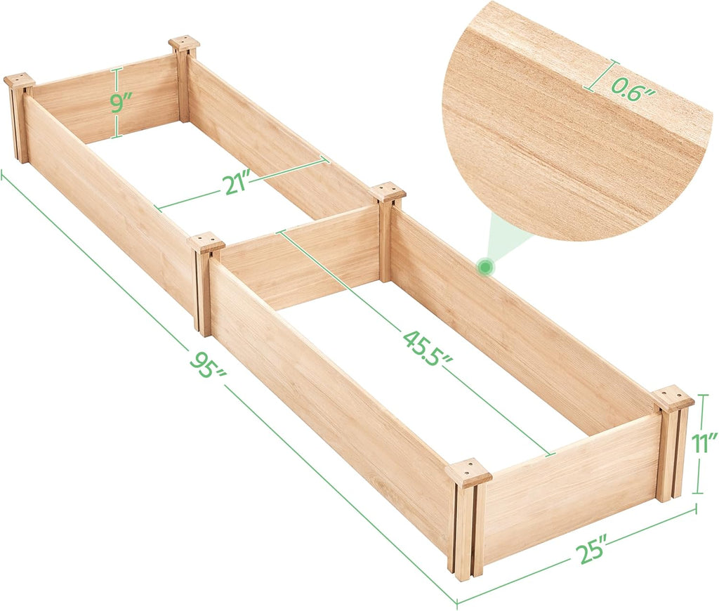 Yaheetech Raised Garden Bed Wooden Planter Box for Vegetables/Flowers, Wood