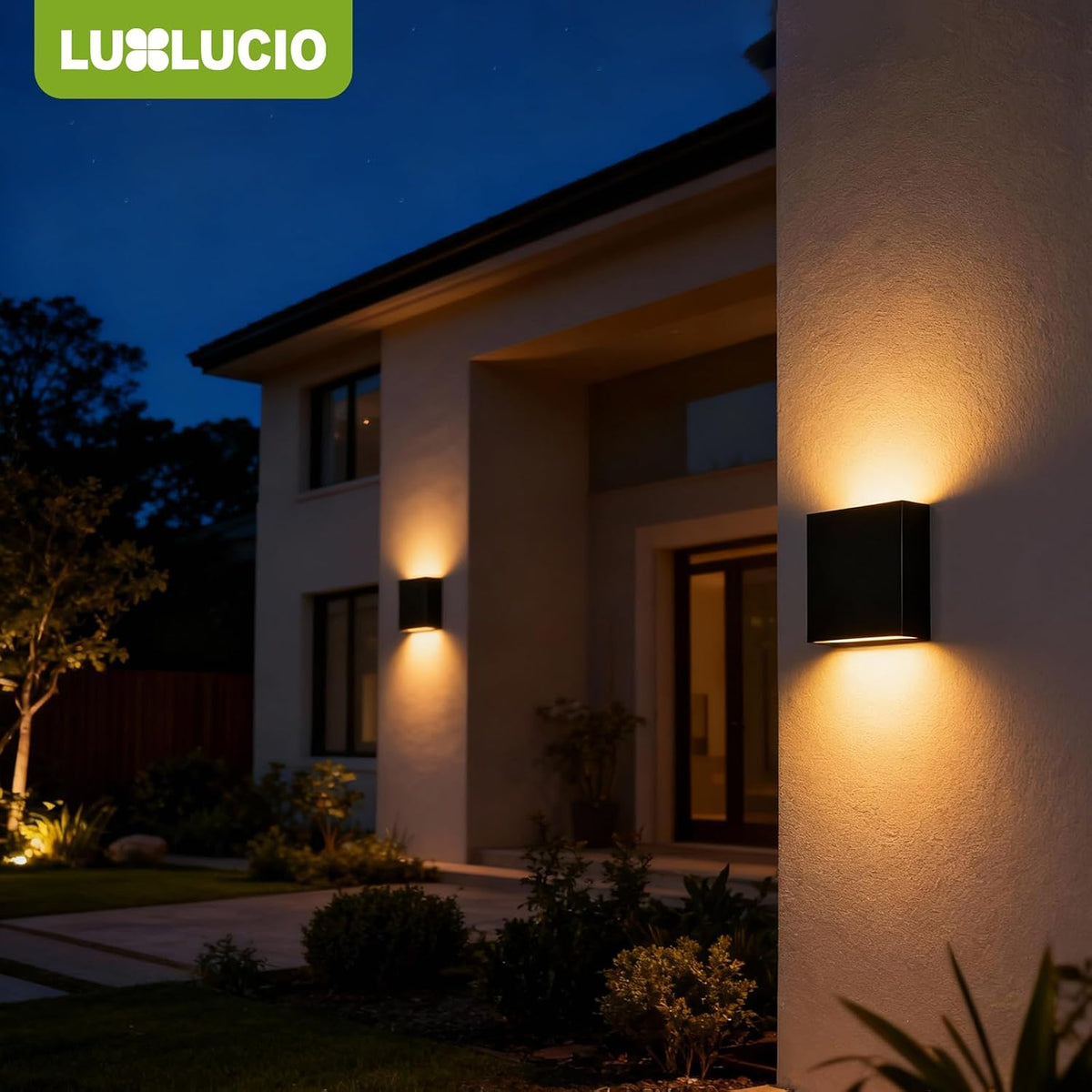 2 Pack Indoor Outdoor Black Up and Down LED Wall Light, Modern Bedroom/Porch Wall Lamp, IP65 Waterproof, 5%-100% Dimmable 18W 1620lm, 5CCT (2700K-5000K), CRI 90+, 120V-277V