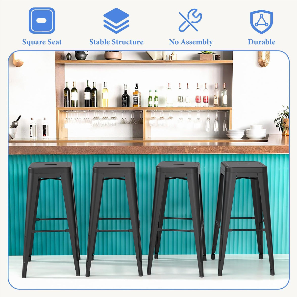 stackable metal bar stool backless counter stools fullmetal on a desk or shelf