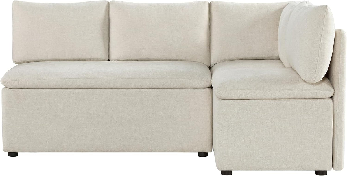 CHITA Breakfast Nook Bench with Storage, Banquette Seating, 4 Seats, Linen