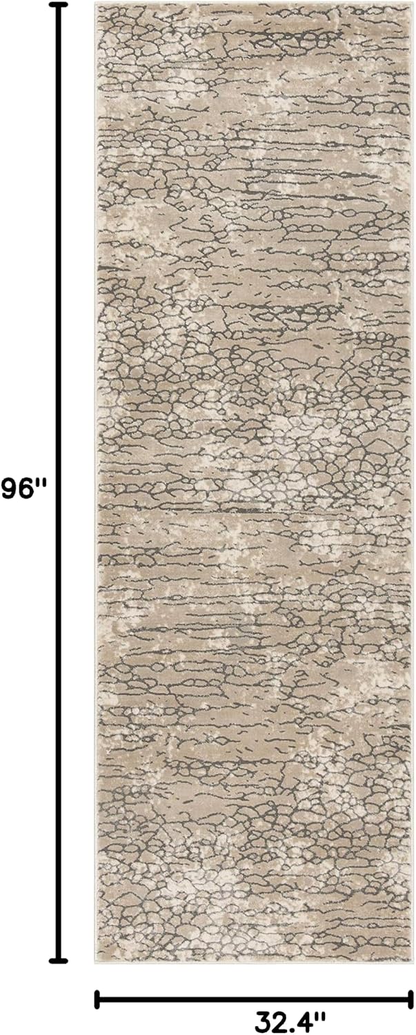 Safavieh Meadow Collection 2'7" x 8' Beige MDW170B Modern Abstract Runner Rug
