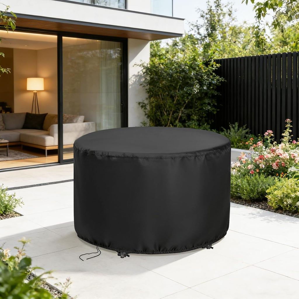 Round Patio Bar Height Table and Chair Cover for 90 Inch Patio Table