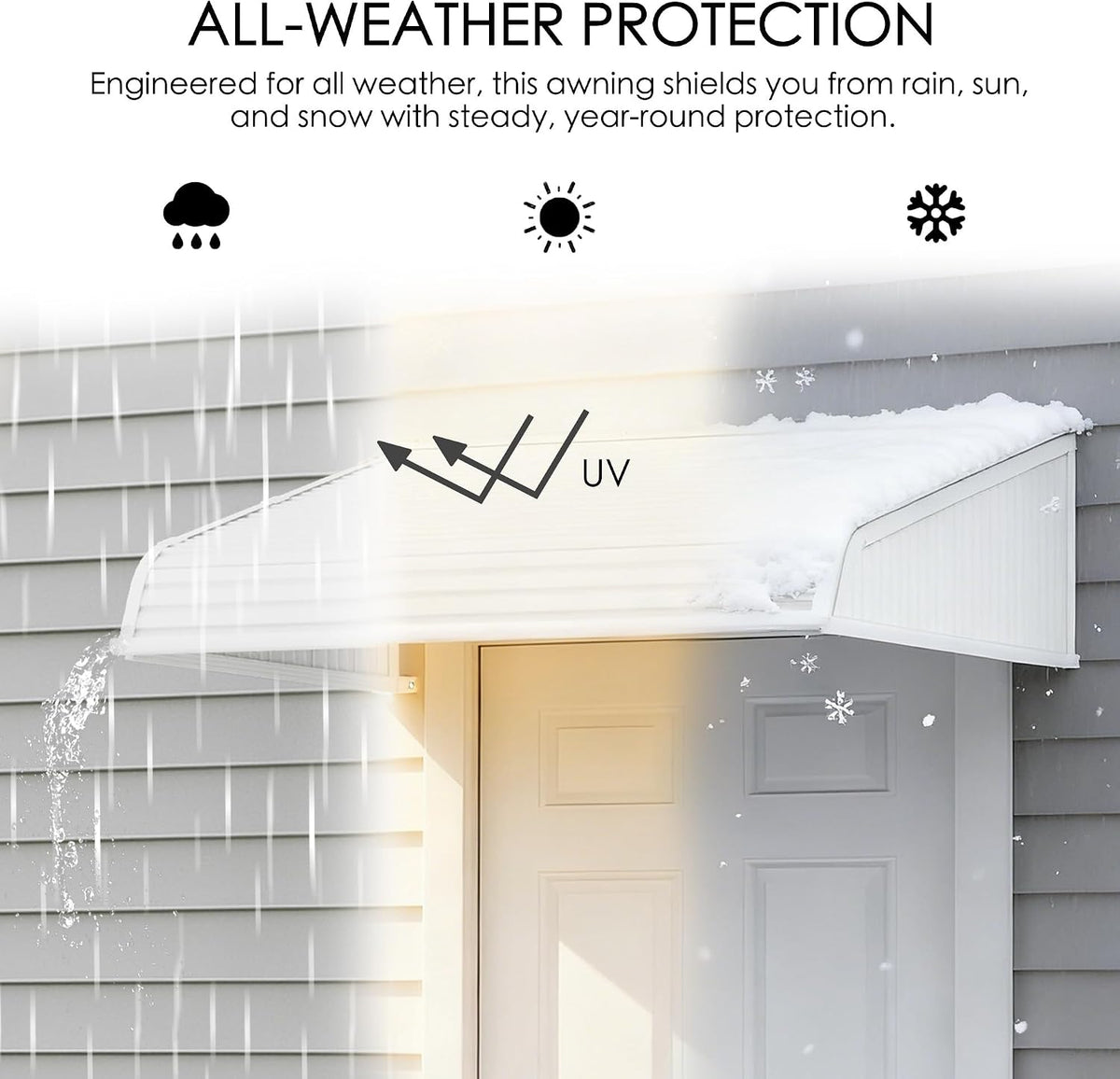 Kozyard Window Awning 42''W x 40''D with 2 Side Wings
