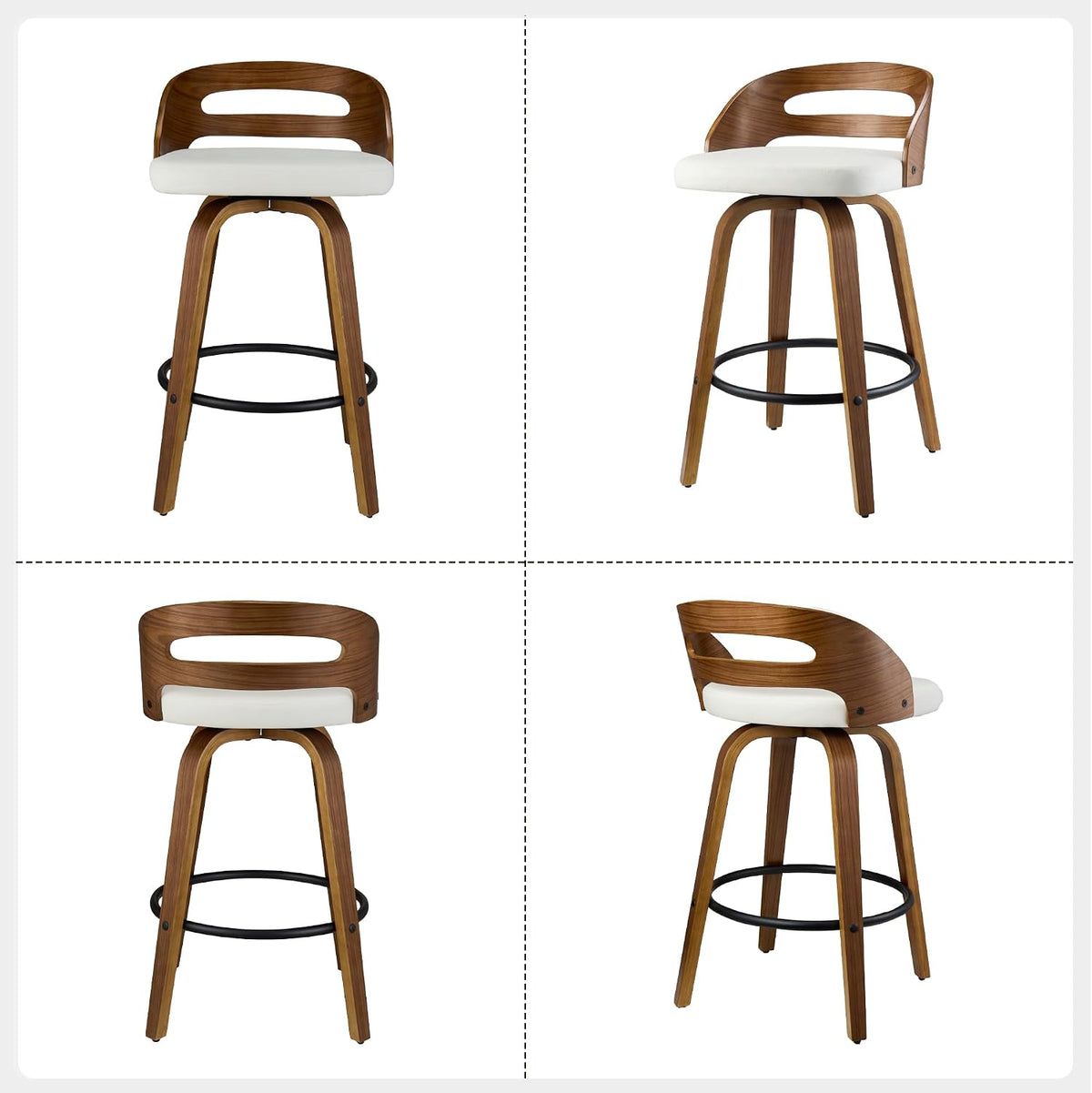 26" swivel pu leather counter height bar stools on a desk or shelf