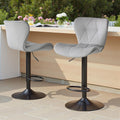 Sweetcrispy Bar Stools Set of 4, Faux Leather Swivel Adjustable Bar Chairs