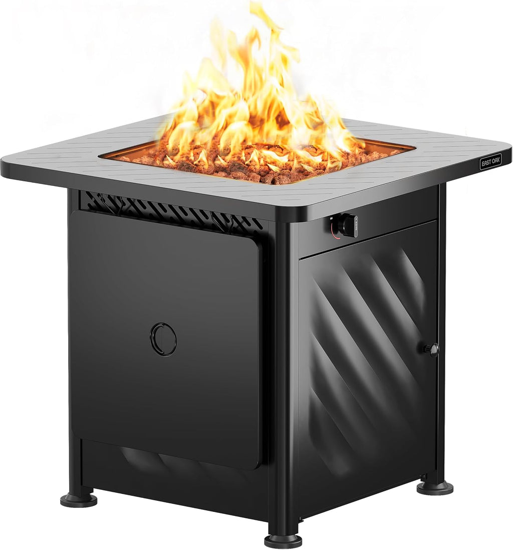 East Oak 28in Gas Fire Pit Table Outdoor, 52,000 BTU
