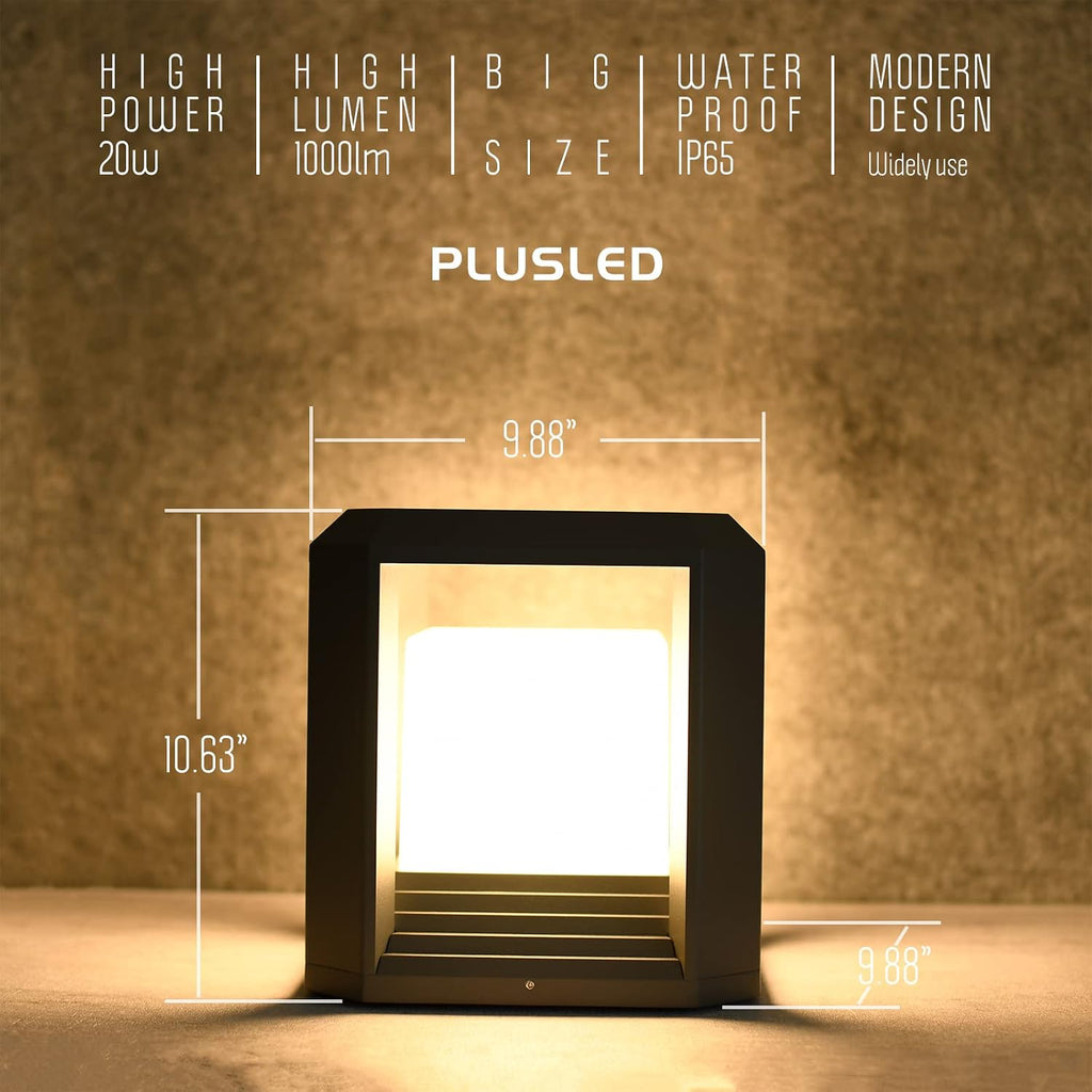 Hardwired LED Outdoor Post Light Waterproof Pillar Lamp