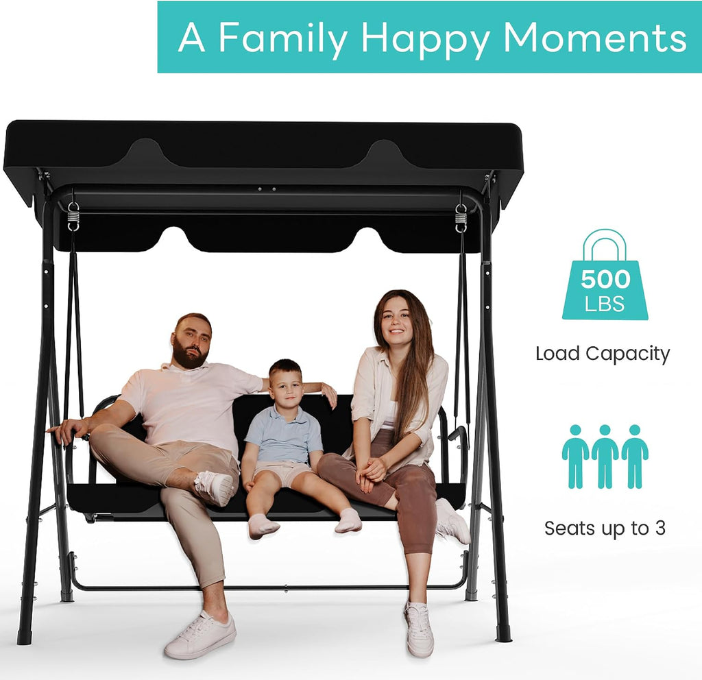 murago 3-seat patio swing chair, outdoor porch swing, package contents