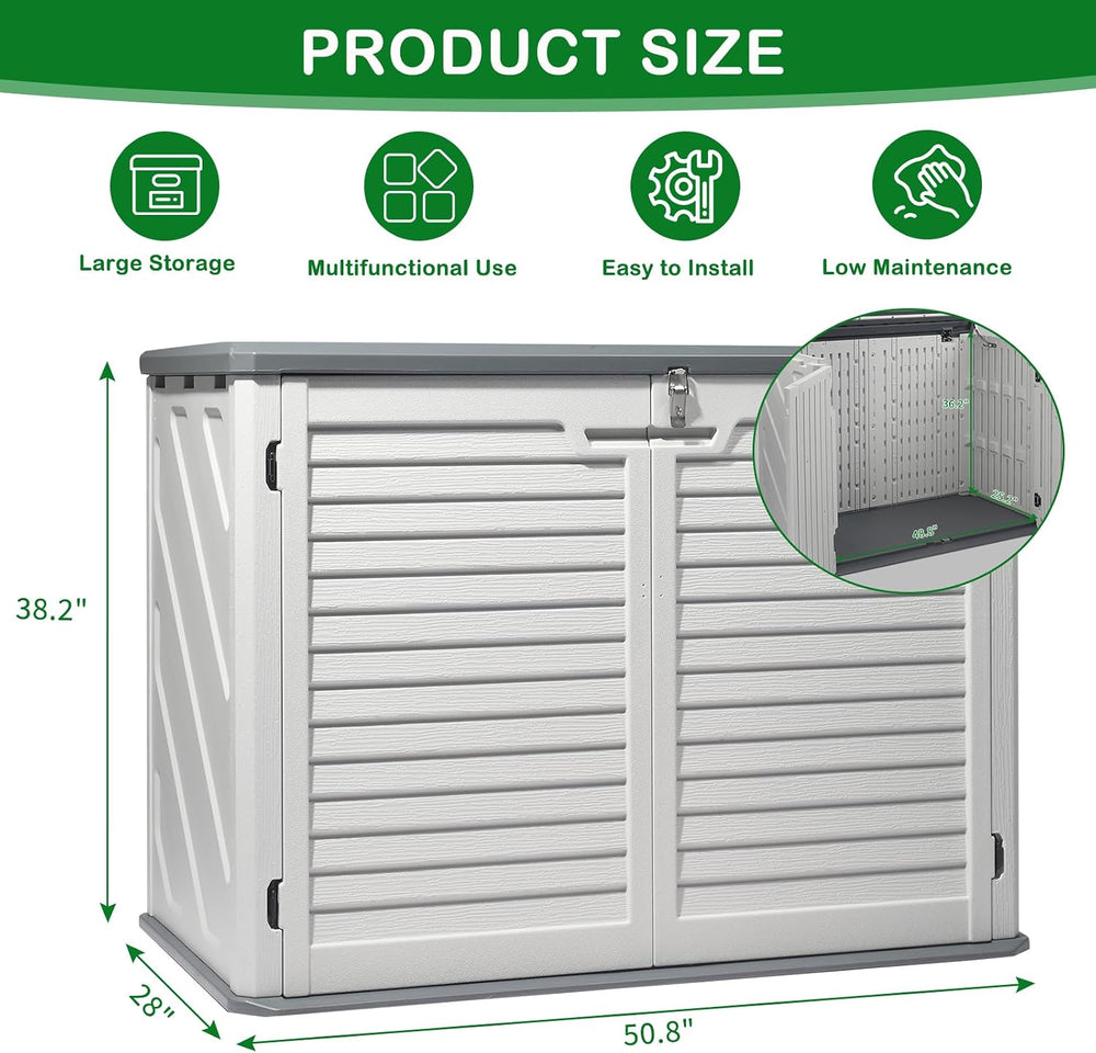 VINGLI Upgraded 31.5 Cu.ft Plastic Outdoor Storage Shed White