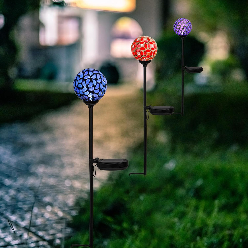 Afirst Solar Outdoor Decorative Light, Mosaic Stake for Yard Decor, 3.5"
