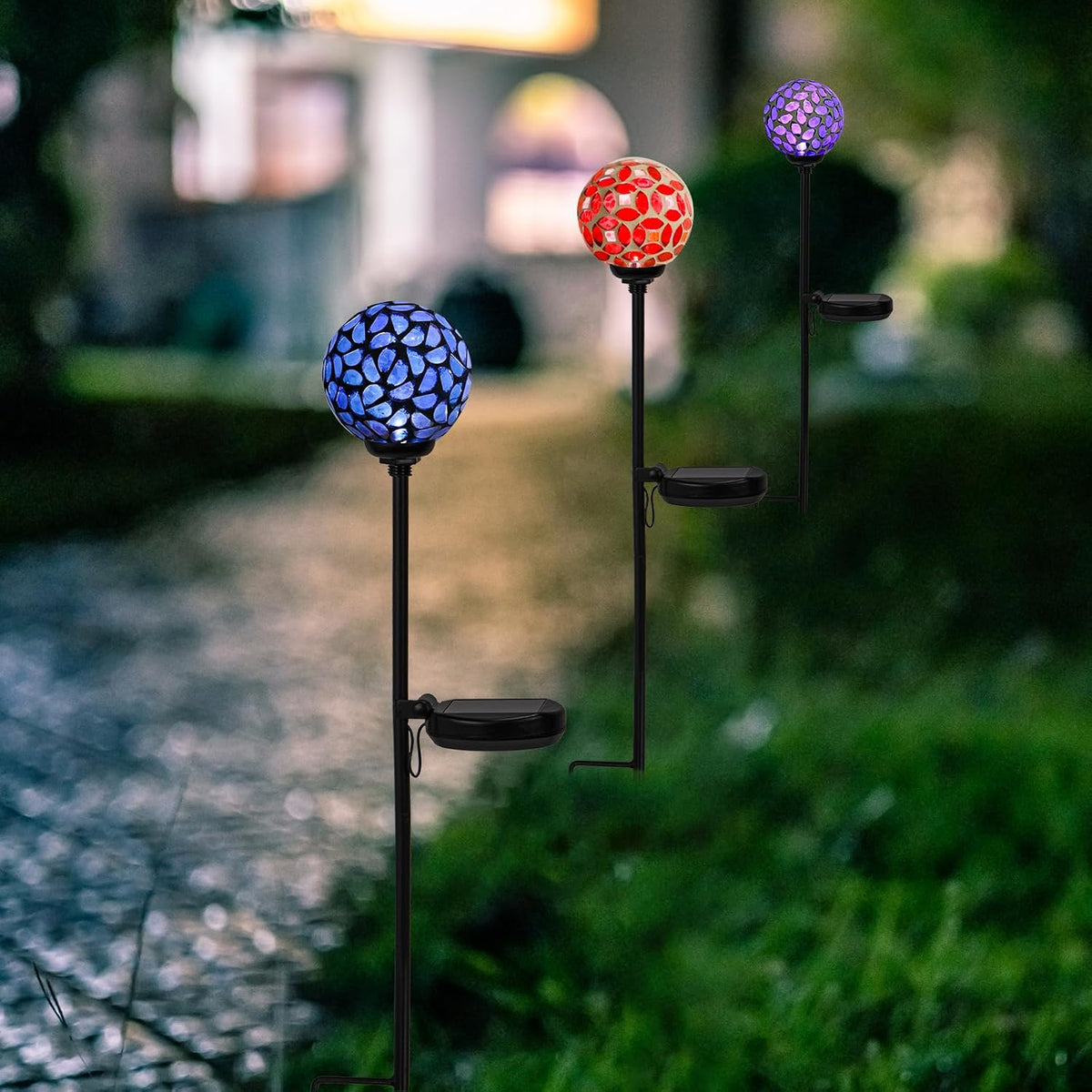 Afirst Solar Outdoor Decorative Light, Mosaic Stake for Yard Decor, 3.5"