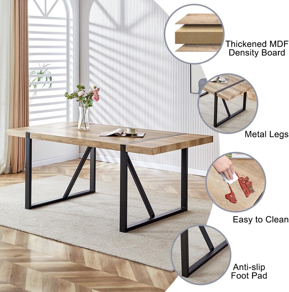 Dining Table Set for 8, 71'' Wood Dining Table and Chairs Set of 8