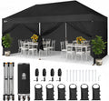 CROWN SHADES 10x20 Pop Up Canopy Tent, Event Shelter, Black