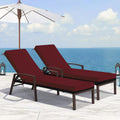Basic Beyond Chaise Lounge Cushions Outdoor, 3-Layer Waterproof Outdoor Furniture Cushions with Removable Cover and 4 Ties, 72"x21"x3" Patio Lounge Chair Cushions for Outdoor Furniture, Burgundy