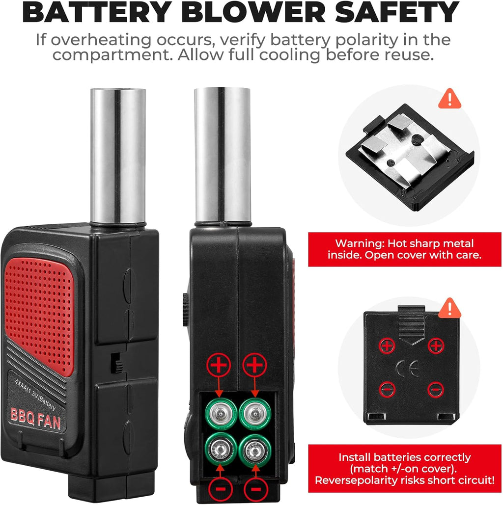 homenote Charcoal Chimney Starter Kit with Blower and Fire Cubes(11.5x7)