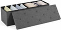 Sweetcrispy 43 Inch Folding Storage Ottoman Bench, Ottoman with Storage