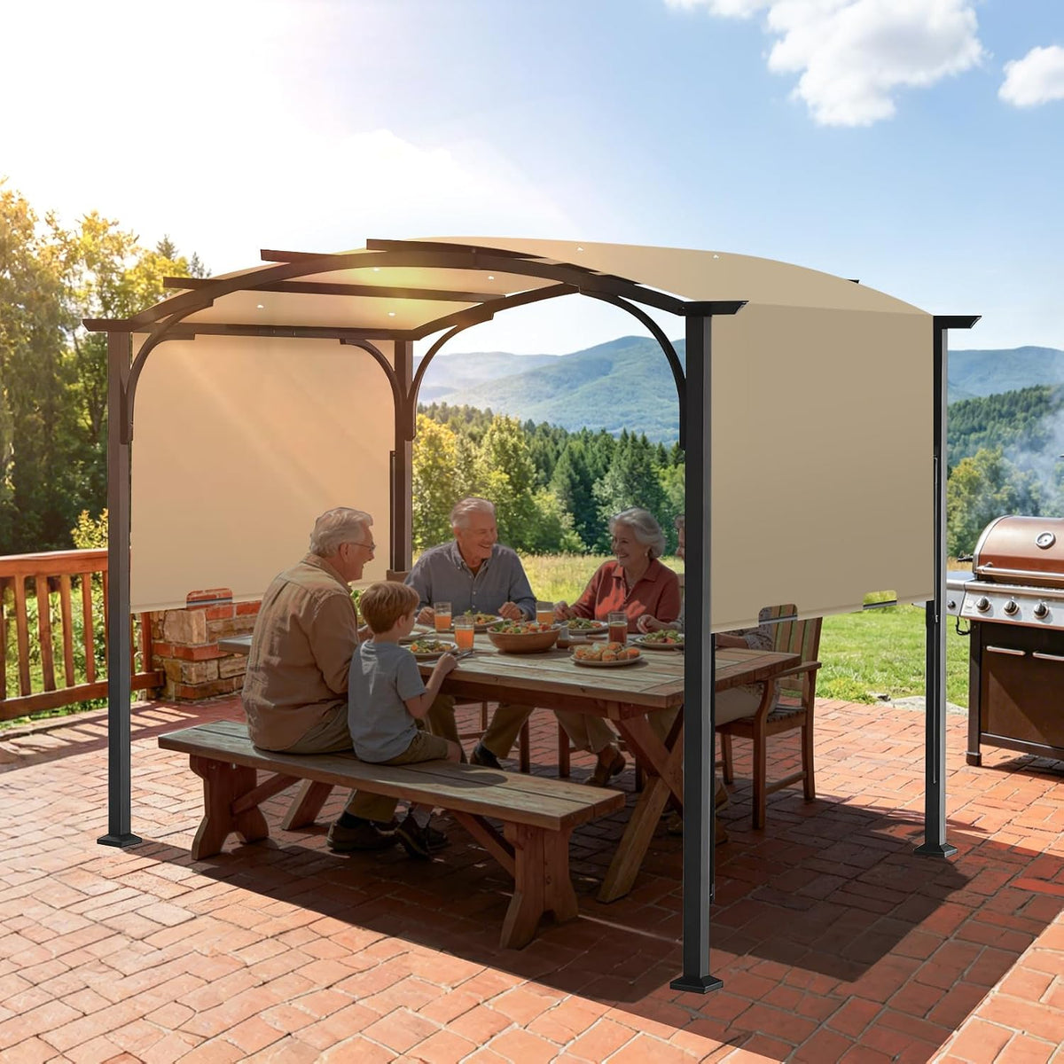 slashome 200" x 103" Pergola Replacement Canopy, Fits L-PG152PST-B, Khaki
