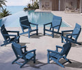 SERWALL Modern Adirondack Chairs Set of 6,Slateless,Solid Backrest,Blue