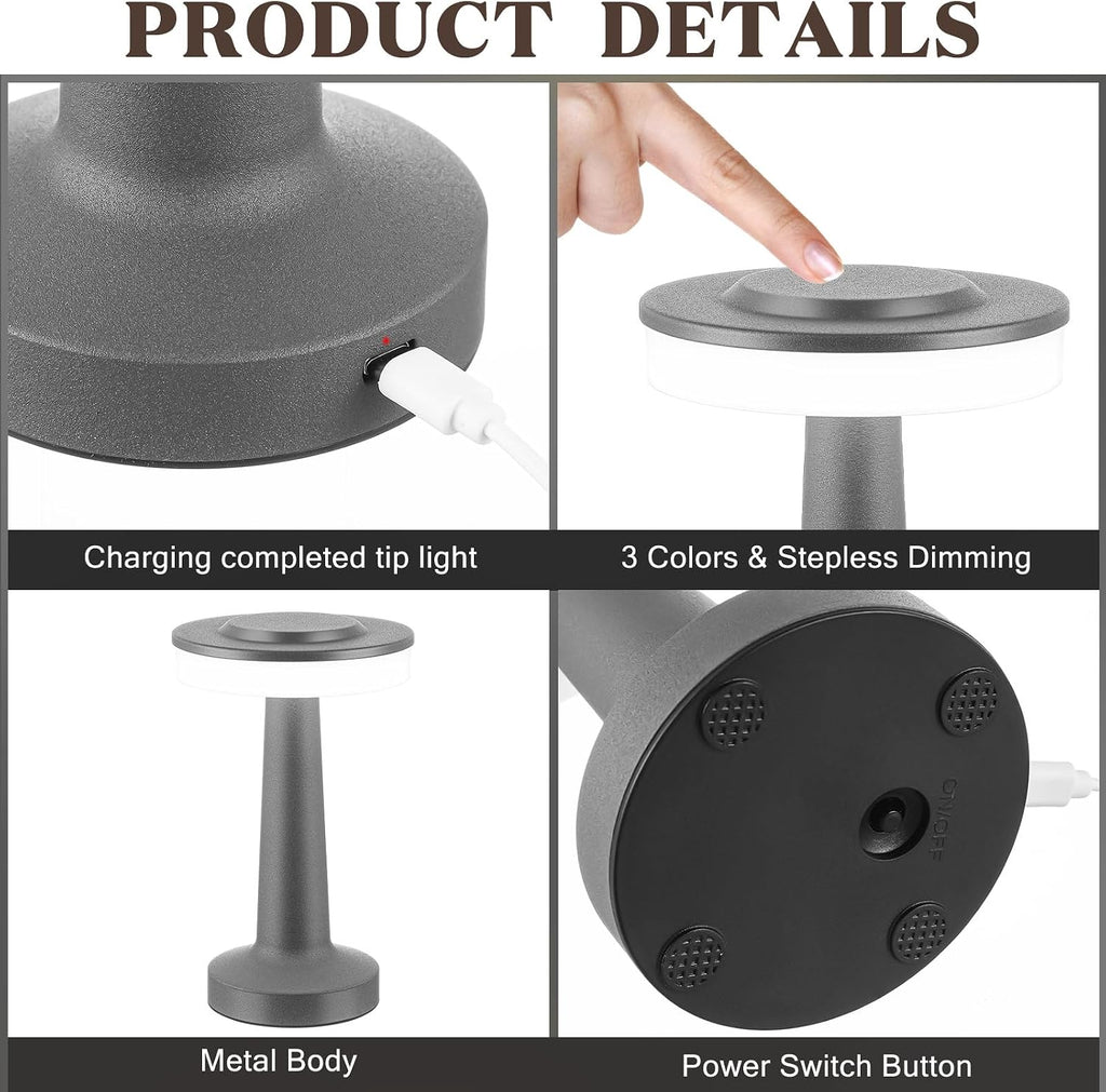 riakrum 2 pcs led cordless table lamp bulk shown in use