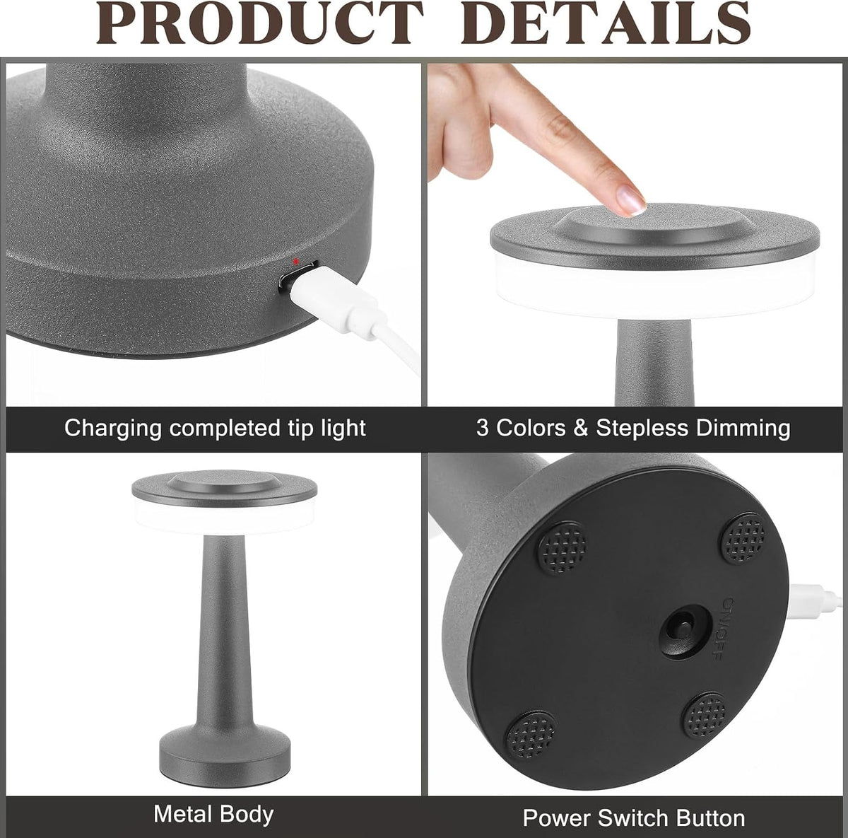 riakrum 2 pcs led cordless table lamp bulk shown in use
