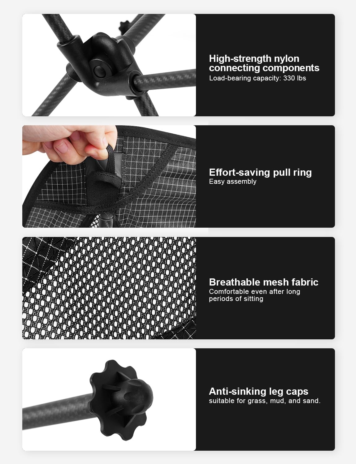 Camping Chair Carbon Fiber 1.6 lbs Ultralight Backpacking,Hiking