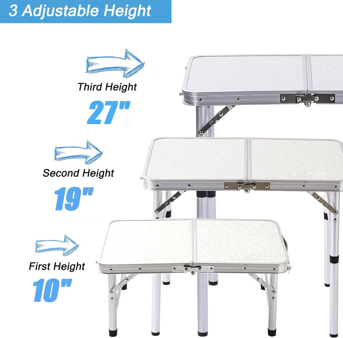 YUFIFAIRY Small Folding Table Portable, 24" L x16 W Foldable Camp Table