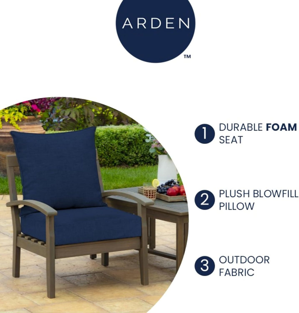 Arden Outdoor Deep Seat Cushion Set, Foam, 24x24, Sage Green Texture