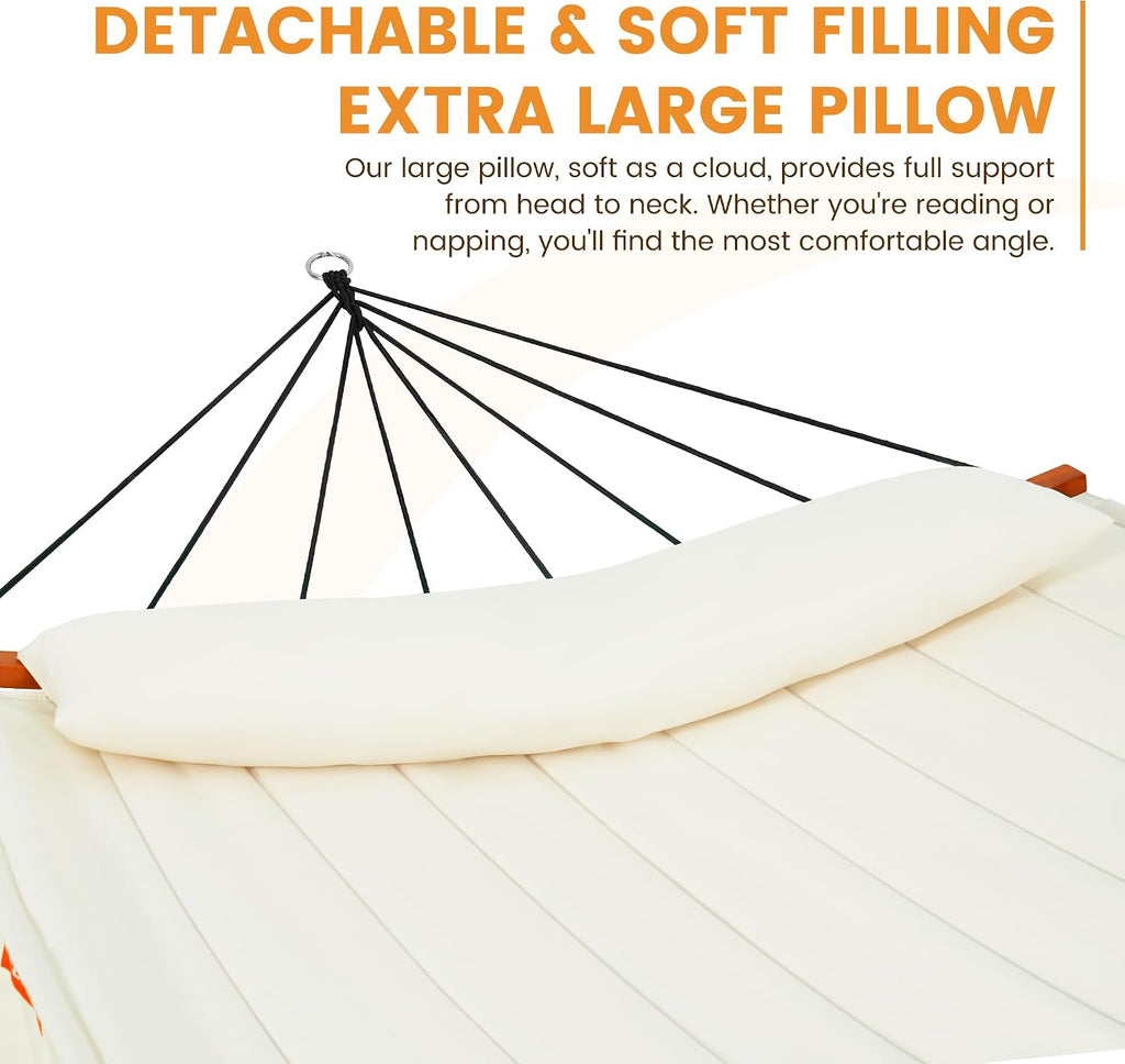 Lazy Daze Portable Hammock with Curved Spreader Bar & Carry Bag, Natural