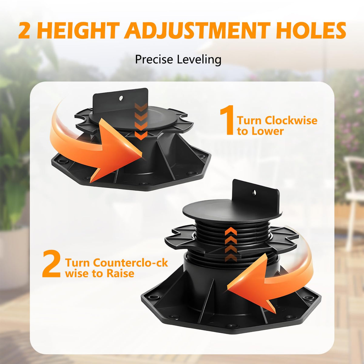 adjustable deck support pedestal deck foundation base support，used, side view