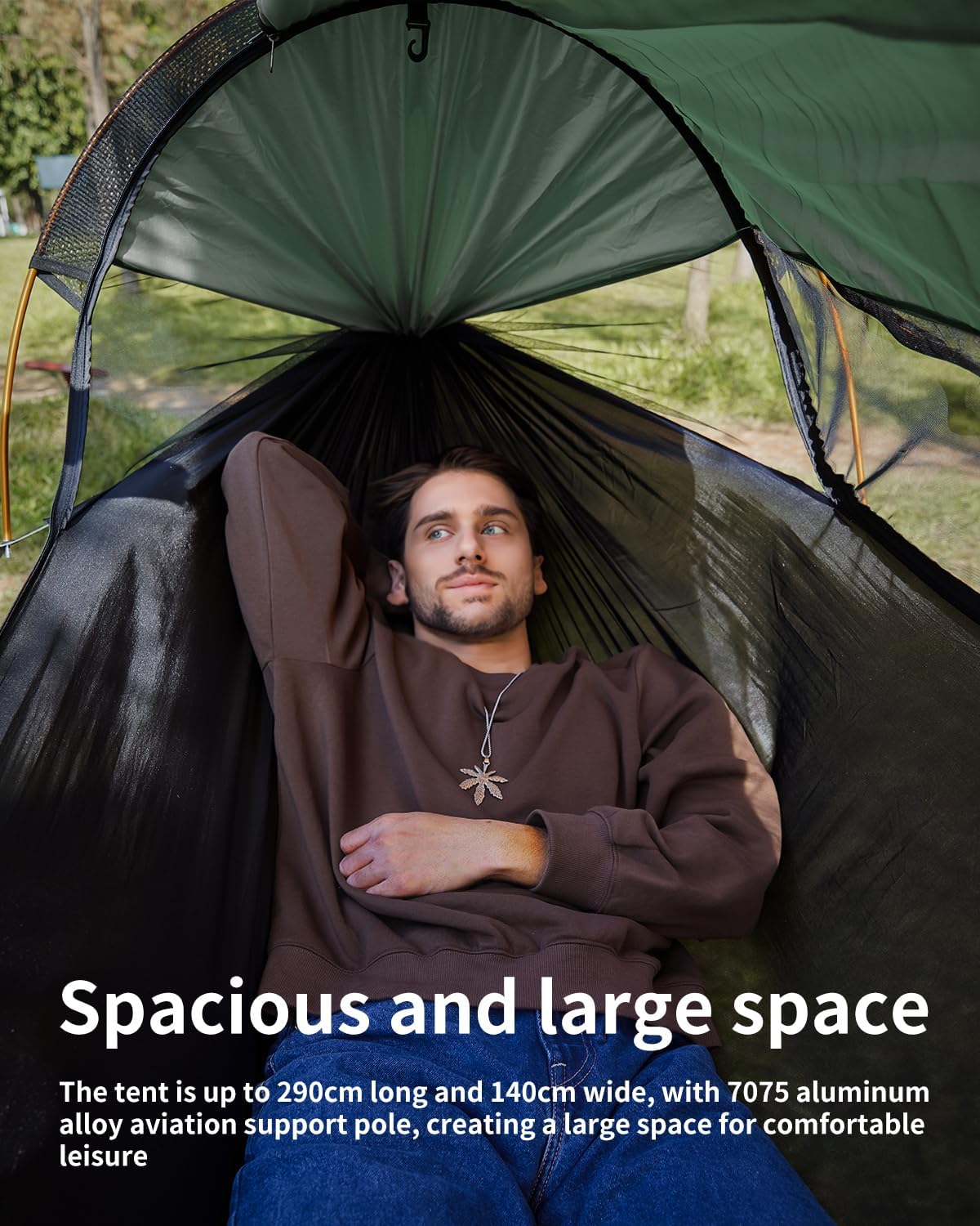 3-in-1 Camping Hammock Tent with Mosquito Net & UV Sunshade