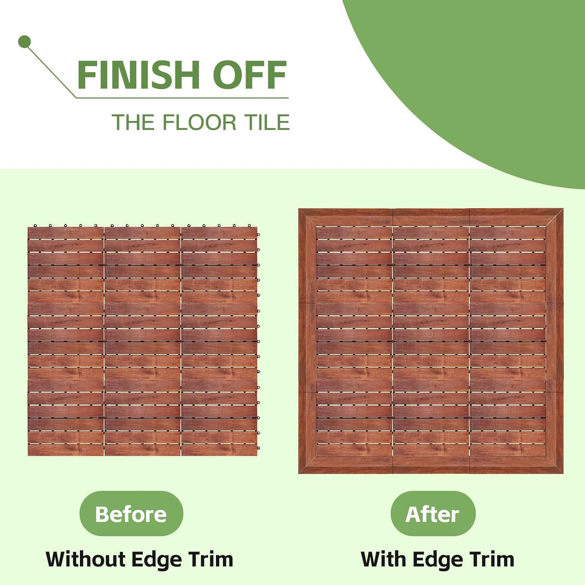primezone solid acacia wood edge trim set for on a desk or shelf