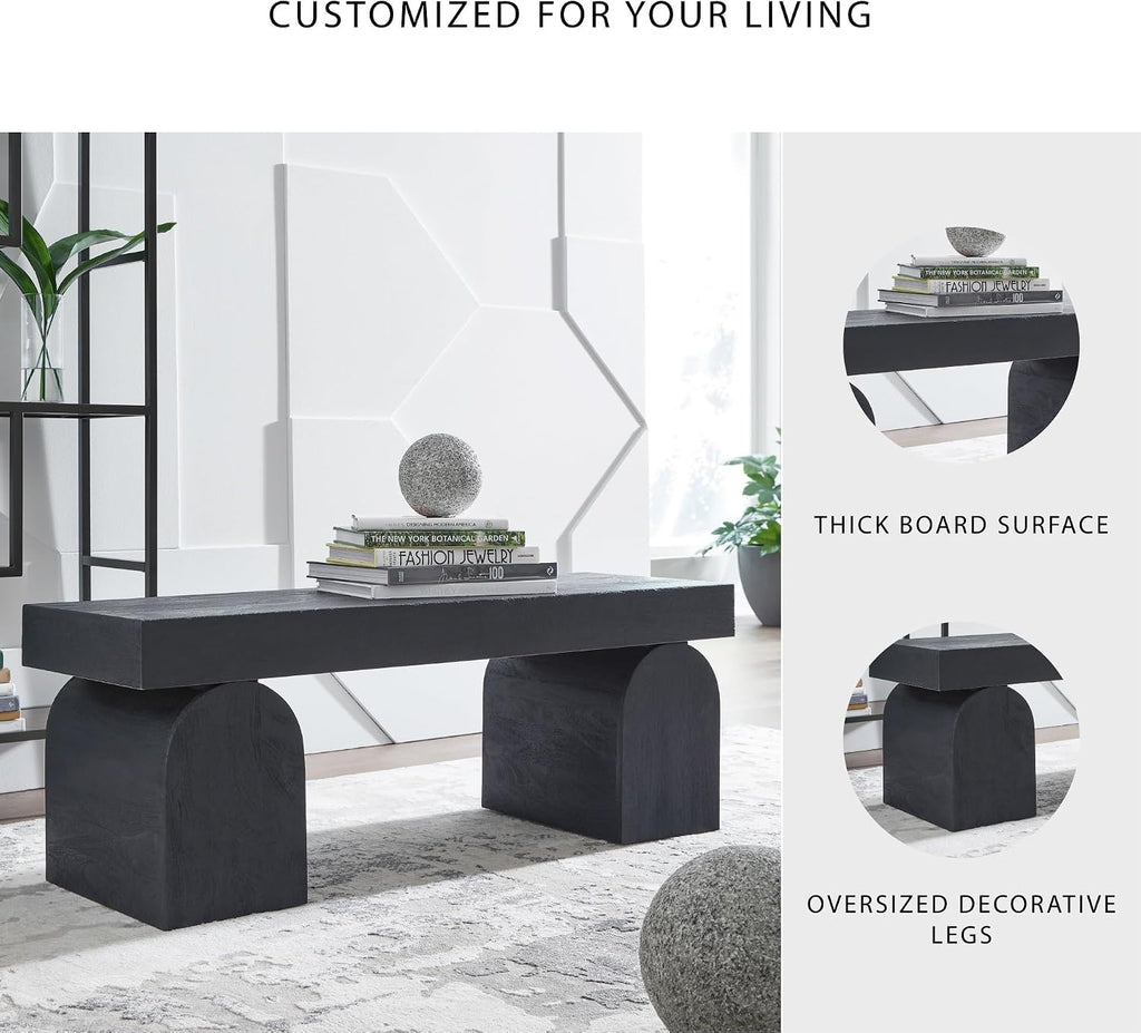 Signature Design by Ashley Holgrove Modern Entryway Accent Bench, Black