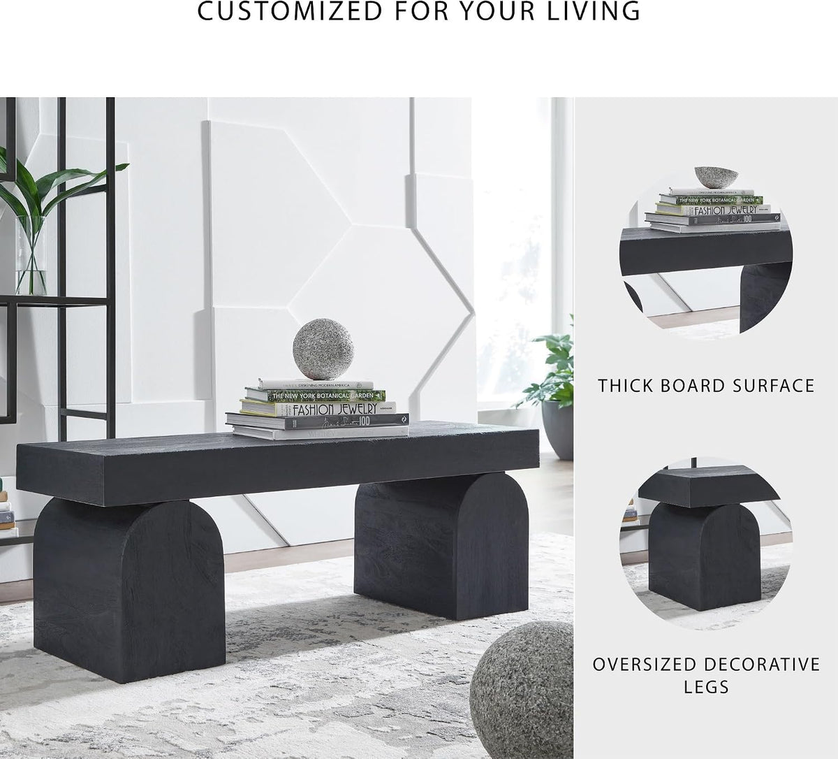 Signature Design by Ashley Holgrove Modern Entryway Accent Bench, Black