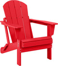 WO Home Furniture Laguna Folding Adirondack Chair, Red