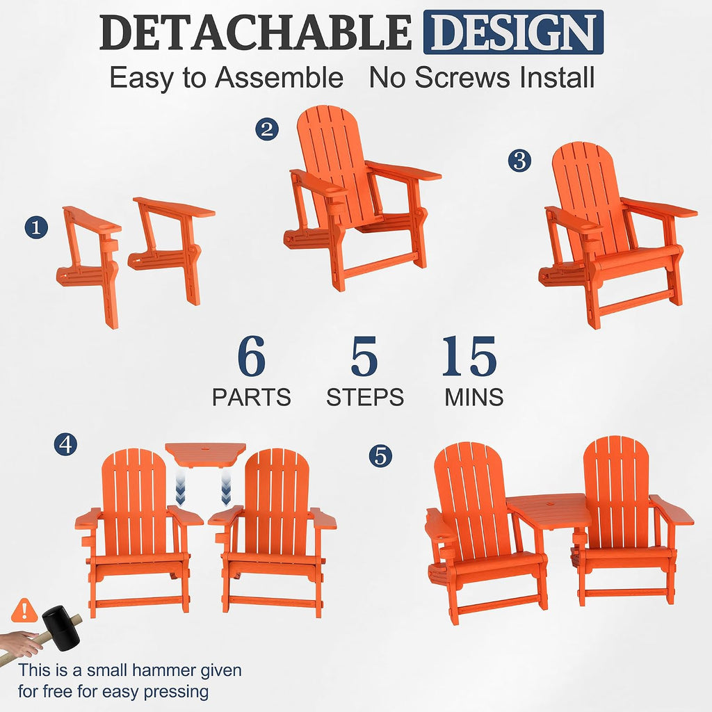 vongrasig adirondack chairs set of 2 with removable, package contents