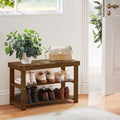 Pipishell 3 Tier Bamboo Shoe Rack Bench for Entryway, Yellow Brown
